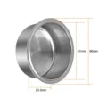 Sieb mit Maßlinien: innen 51 mm, 60 mm über den Rand und 23,3 mm tief