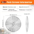 Datenblatt zum V2 Screen mit 58,5 mm: Edelstahl, leicht und dünn, von vorne und von der Kante gezeichnet