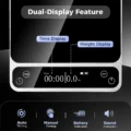Nahaufnahme des Displays der IKAPE V2 Pro Waage, links der Timer, rechts das Gewicht