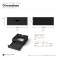 Support avec Tiroir pour Fellow Stagg EKG – dimensions, Standard : 182,7 × 187,2 × 71,3 mm