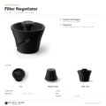 Scheda prodotto del negotiator per filtri Fellow Stagg X con vedute e dimensioni, Ø79,2 × 69,0 mm