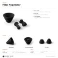 Product sheet of the Orea filter negotiator, Wide version, with views, parts and dimensions