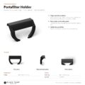 Siebträgerhalter für De'Longhi Dedica – Produktblatt: 80.0 × 35.0 × 51.5 mm, Clip und Klebestreifen