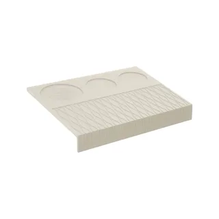 Beige IKAPE V2 Silikonmatte, Dreiviertelansicht der Mulden, der gerippten Fläche und der umgeklappten Kante
