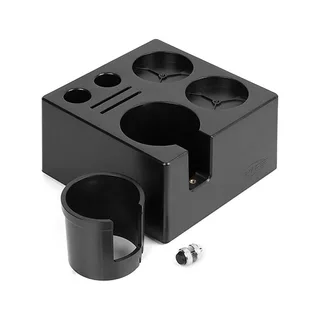 Schwarze Box, die runde Einlage und die Stellschraube herausgenommen und daneben gelegt