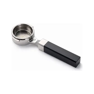 IKAPE CUBOID bodenloser Siebträger E61, 58 mm, mit eckigem schwarzem Griff und eingesetztem Sieb