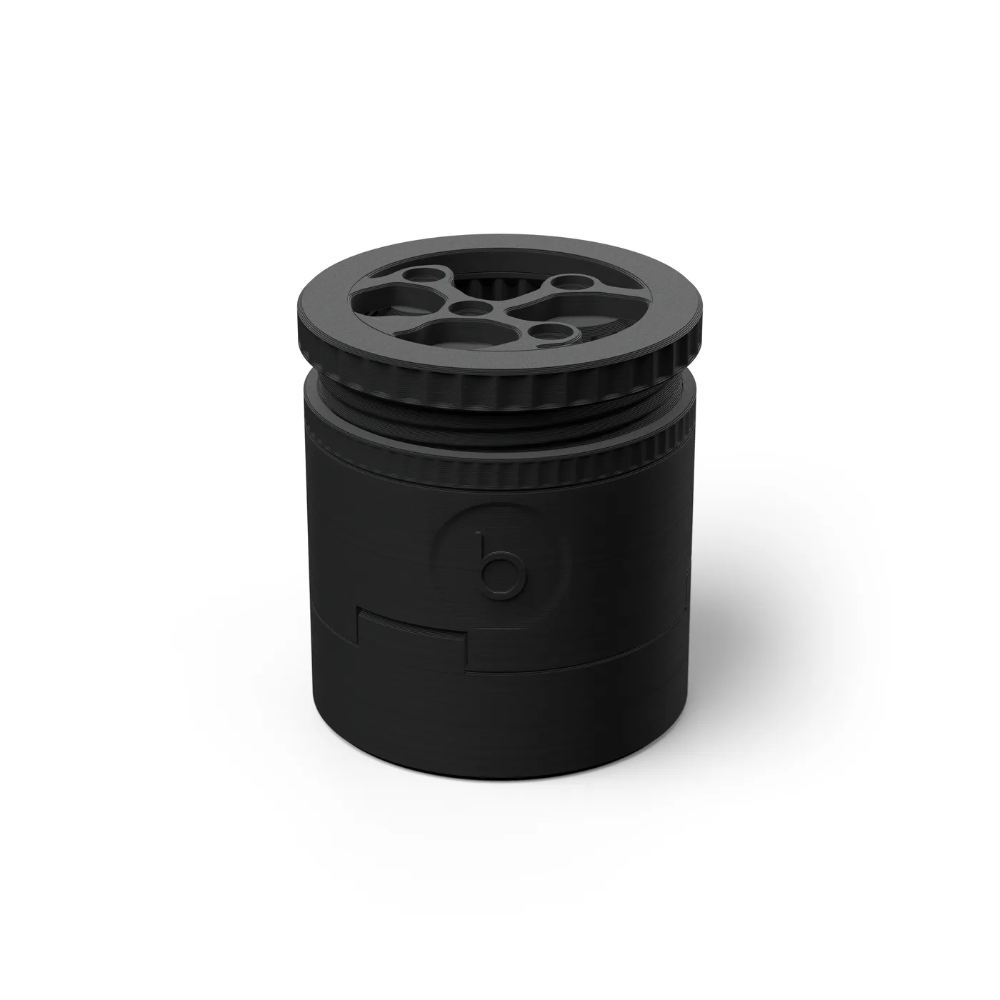 Verstellbares Spirograph-WDT-Tool für De'Longhi Dedica – geschlossen, Dreiviertelansicht auf Weiß