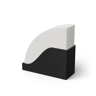 Soporte Abierto para Filtros de Papel – vista trasera, de tres cuartos, sobre blanco
