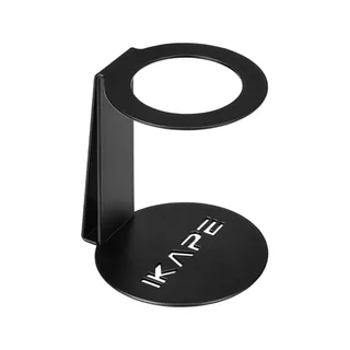 IKAPE Kapo K2 Ständer in Schwarz auf Weiß, mit oberem Ring, Stütze und runder Basis mit IKAPE Schriftzug