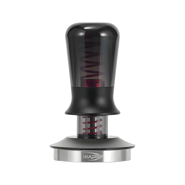 Version Transparent Schwarz mit rauchig dunklem Griff über der Feder, schwarzer Taille und silberner Basis mit IKAPE Logo