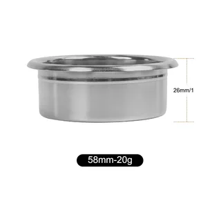Seitenansicht des Beehive Siebs 58 mm für 20 g, Höhe mit 26 mm angegeben
