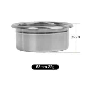 Seitenansicht des silbernen Clockwork-Siebs 58 mm 22 g mit Höhenlinie: 28 mm (1,1 Zoll)